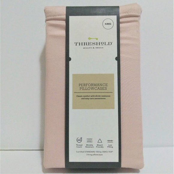 Threshold Other - Soft Petal Pink Solid Performance Pillowcase Set